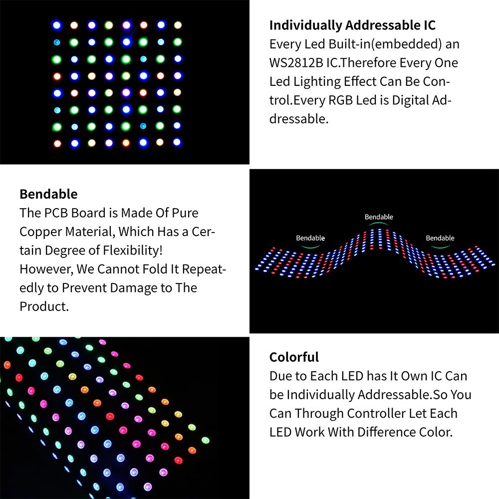 8X8 16X16 8X32 WS2812B With US - Rgb Led Matrix 8X8 avis et prix