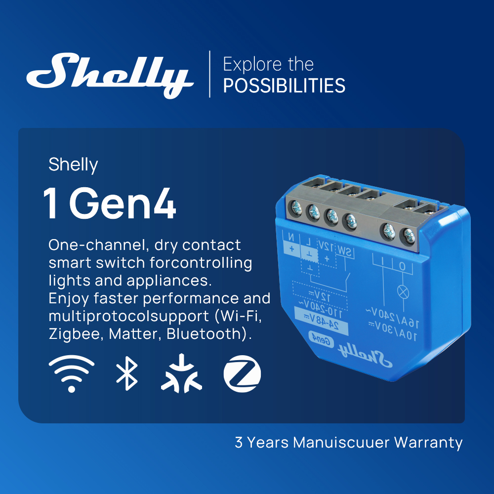 Shelly 1 Gen4 Zigbee Dry Conta - Shelly Relay Module avis et prix