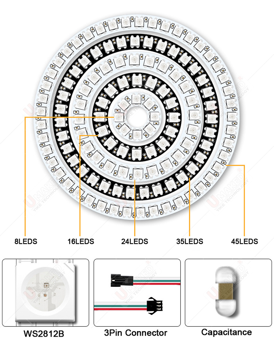 2pcs WS2812B Individually Addr - Rgb Led Matrix 8X8 avis et prix