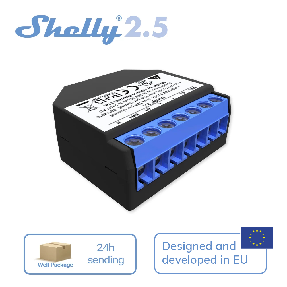 Shelly 2.5 Smart Home Double R - Shelly Relay Module avis et prix