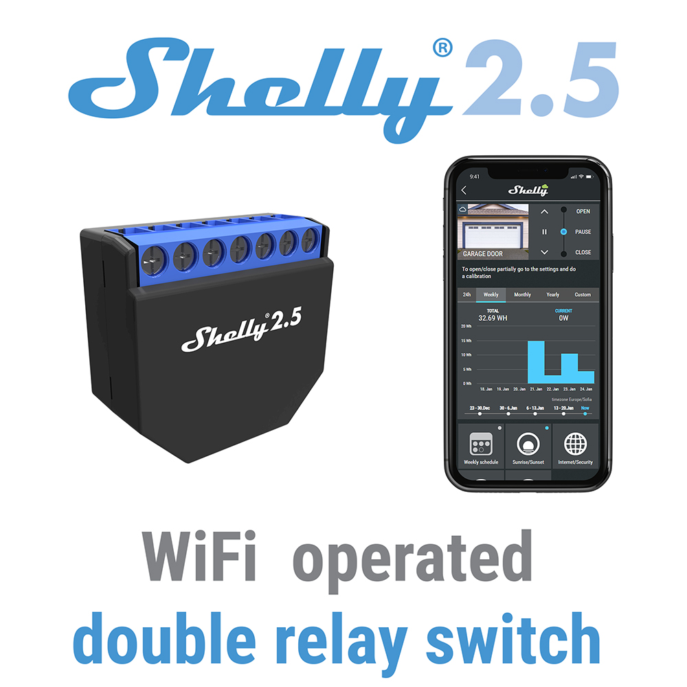 Shelly 2.5 Smart Home Double R - Shelly Relay Module avis et prix
