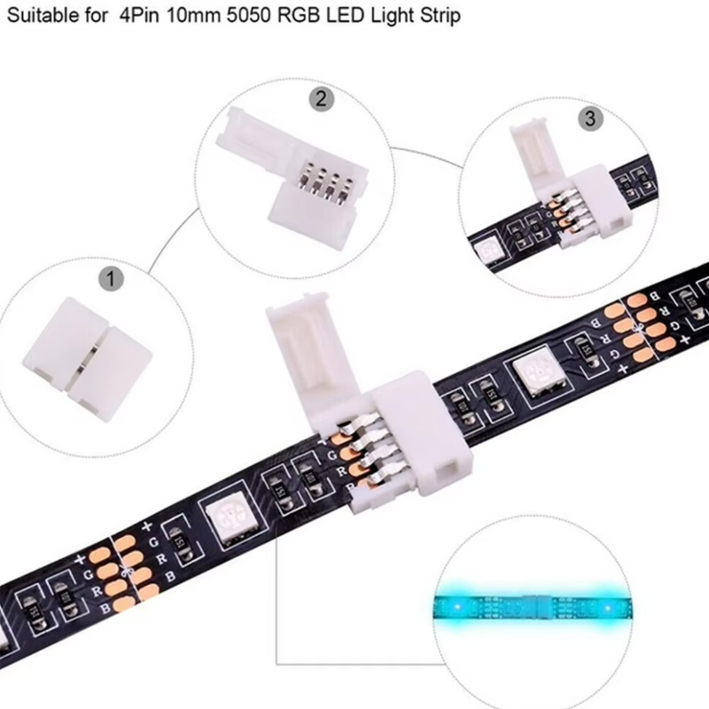 5pcs 4PIN 8mm Led Connector L  - Rgb Led Matrix 8X8 avis et prix