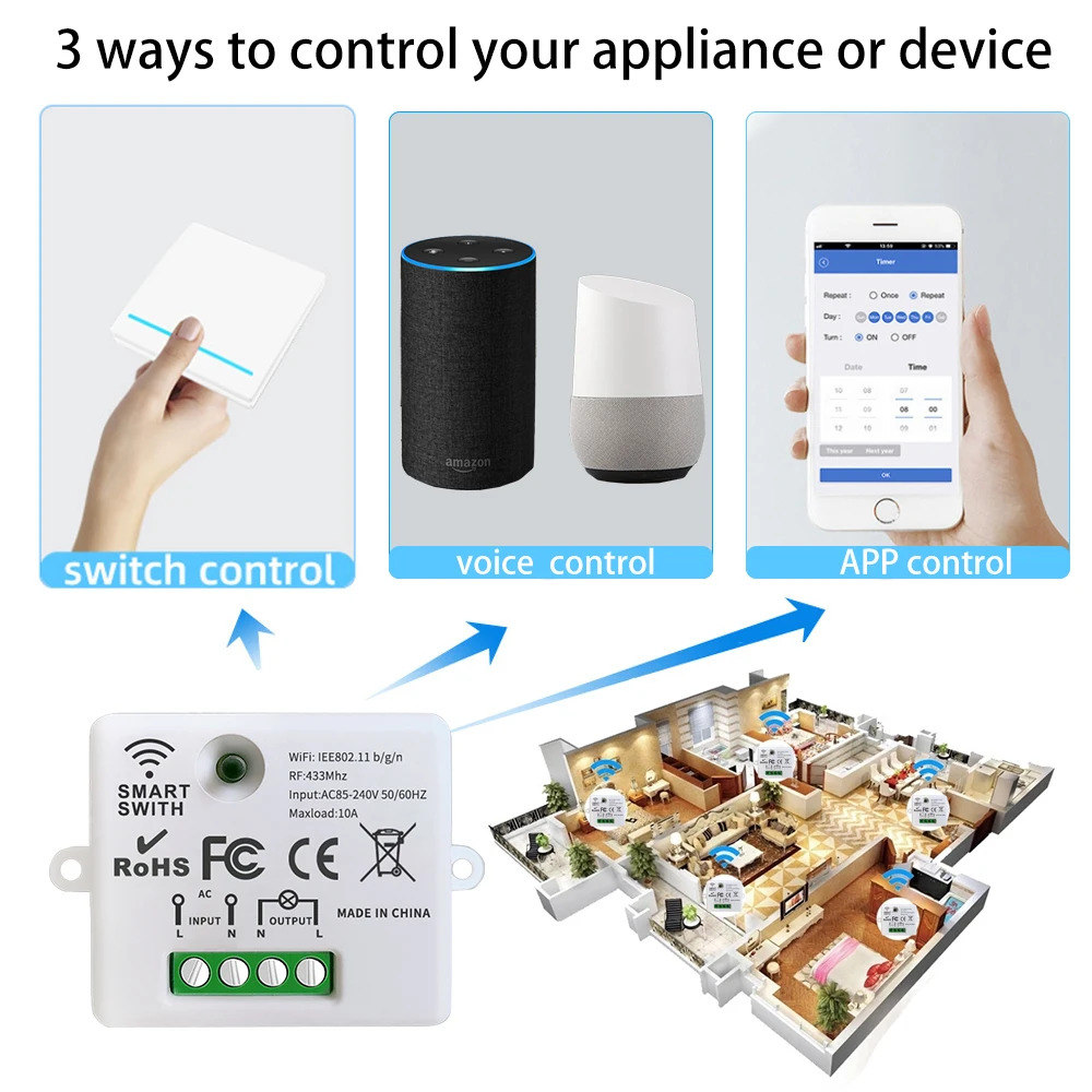 KEBIDU WIFI Mini Switch Tuya S - Home Automation Panel Diy avis et prix