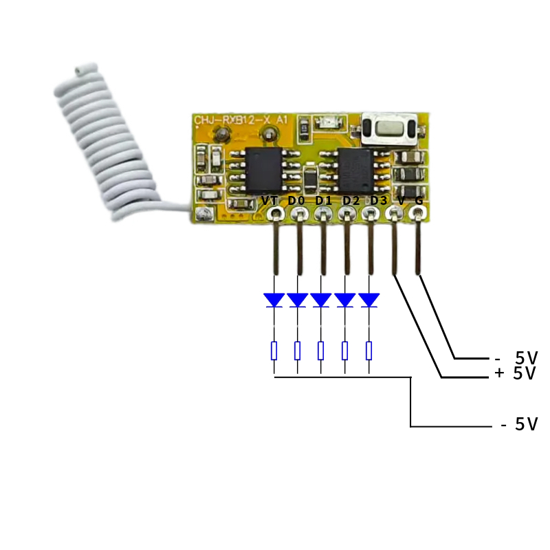 5V DC 4channel RF Receiver Tra - 433Mhz Receiver Module avis et prix