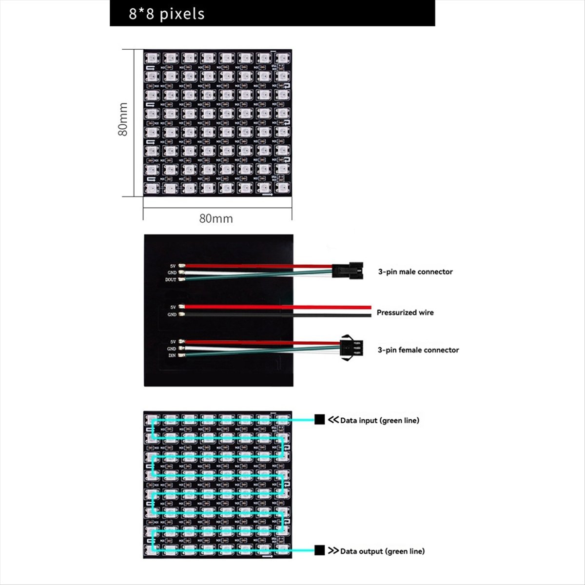 A36R WS2812B Dot Matrix Screen - Rgb Led Matrix 8X8 avis et prix