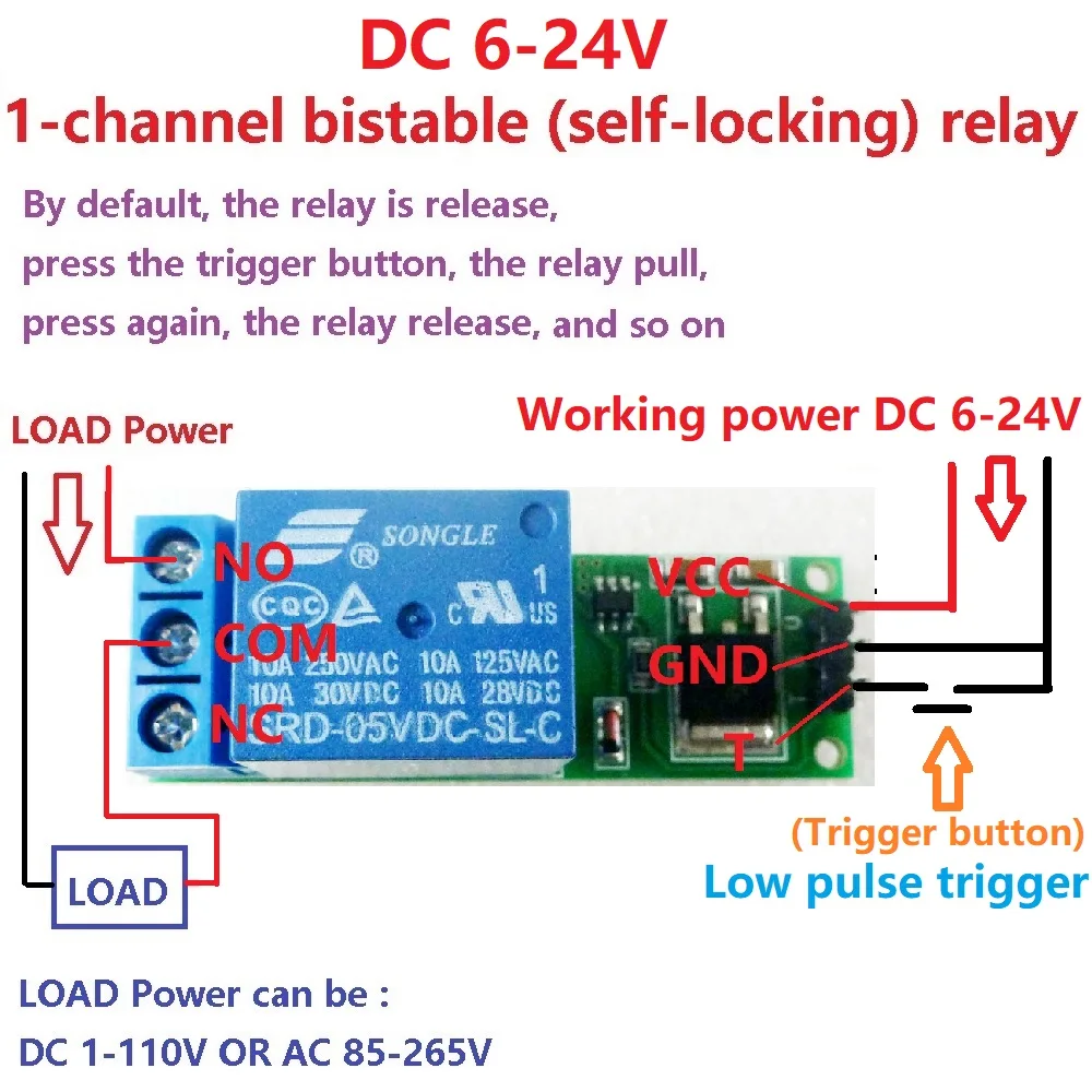 DC 6V 9V 12V 24V Flip-Flop Lat - Shelly Relay Module avis et prix