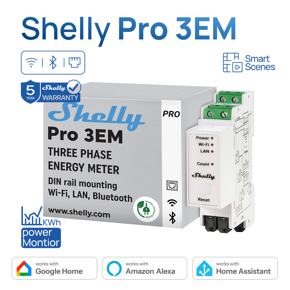 Shelly Pro 3EM 120A Lan Din Ra - Shelly Relay Module avis et prix